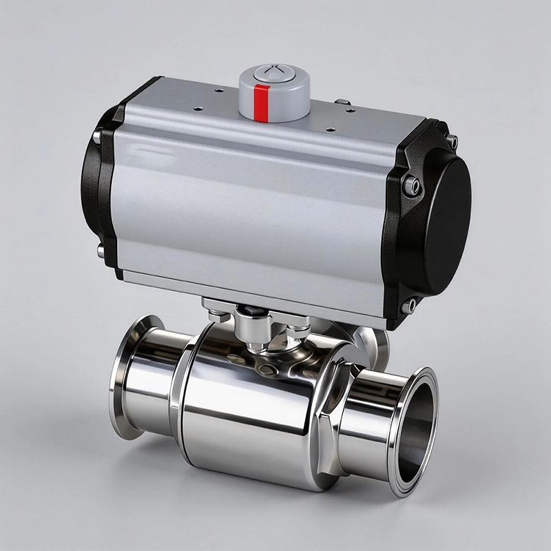 Pneumatic Actuated Sanitary Ball Valve Pneumatic 3-Way Sanitary Ball Valve